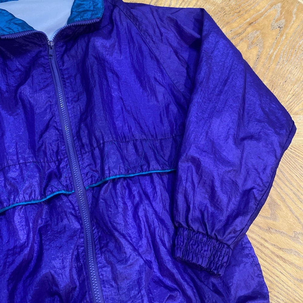 Vintage 90s Windbreaker Jacket Basic Editions Ret… - image 4